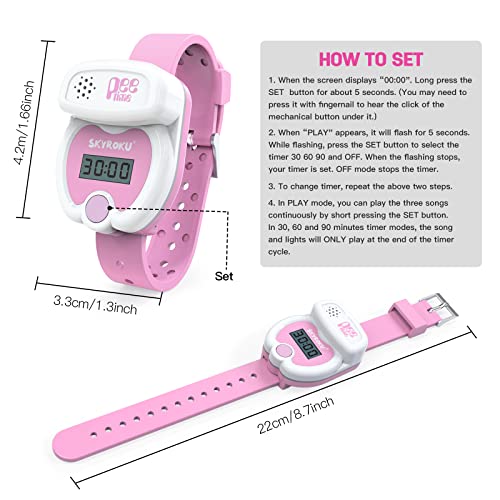 SKYROKU Silicone Kids Potty Training Timer Watch with Flashing Lights