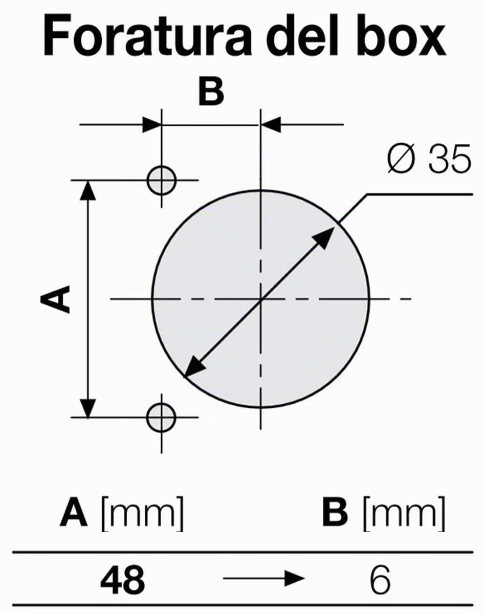 Cerniera Ferrari Clip da 35 mm con base per anta in legno inclinata in copertura - da 10 pz