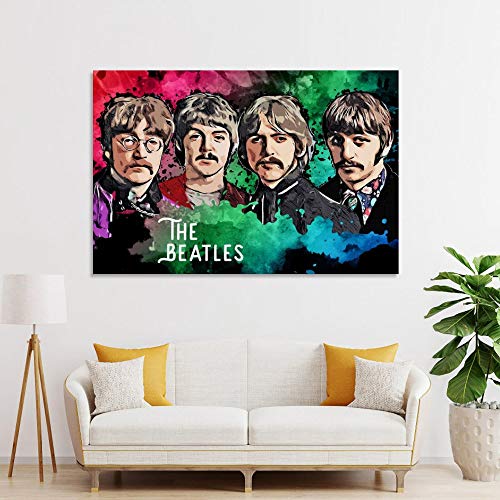 WEILEI The Best Peinture à l’huile Portrait des Beatles Poster décoratif sur toile Décoration murale Salon Chambre 20 x… - Les Beatles, Paul McCartney, John Lennon, RIngo Starr, George Harrison WEILEI The Best Peinture à l'huile Portrait des Beatles Poster décoratif sur toile Décoration murale Salon Chambre 20 x… – Image 4