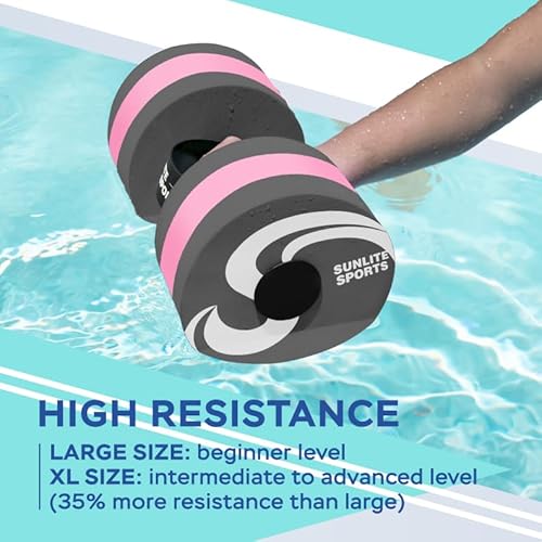 image for Sunlite Sports Water Weights Pool Exercise Dumbbells, Water Aerobic Eq