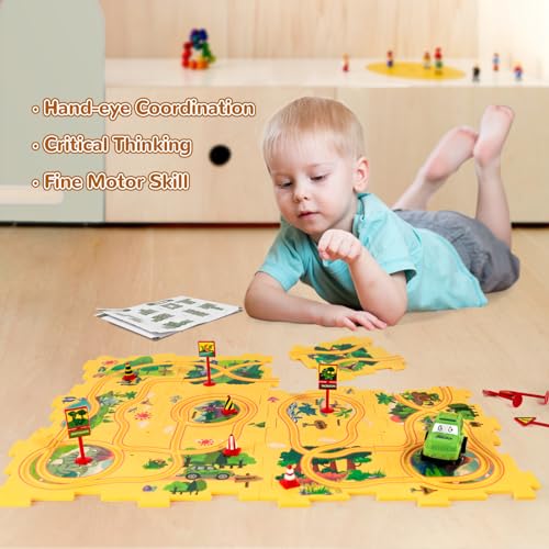 Puzzle Track with Vehicle Playset for Kid Age 3-6 - Image 4