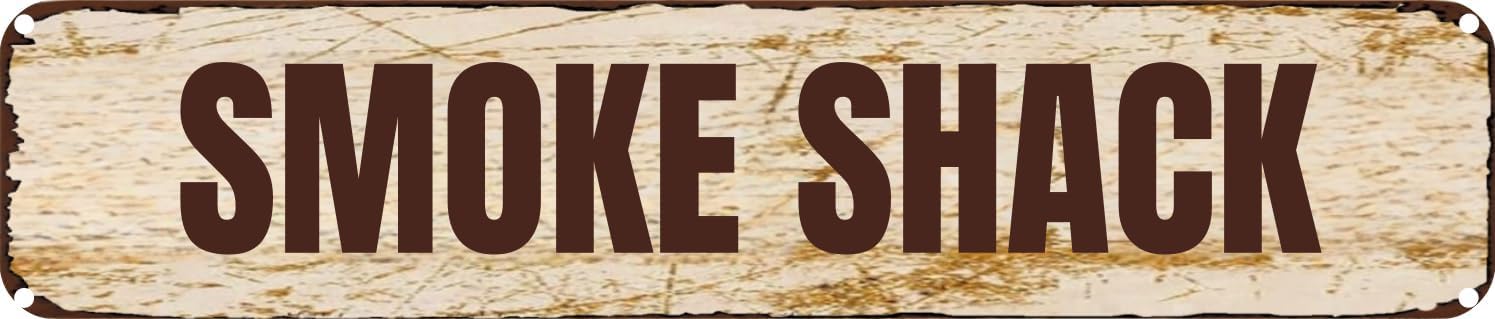 Vintage Tin Sign Retro Metal Wall Decor SMOKE SHACK Rustic Aluminum Plaque for Home,Bar,Kitchen,Garage,Man Cave 4x16 Inch