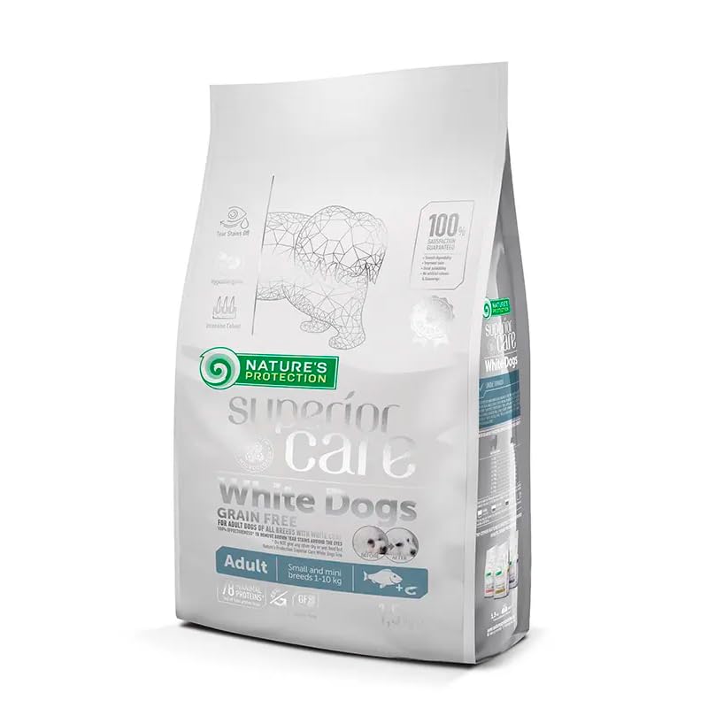 Nature's Protection SC White Dog Adult Small Grain Free Pescado 1,5KG | Pienso para Perros Adultos pequeños y minis Sabor Pescado