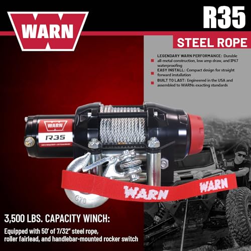 Treuil à câble métallique Warn R35 UTV et côte à côte avec commande à distance - 4