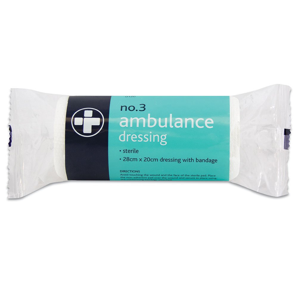 Reliance Medical No 3 Sterile Ambulance Dressing - Highly Absorbent, Individually Wrapped, for Deeper Wounds and Treating Injuries, 28 x 20 cm, 1 Piece