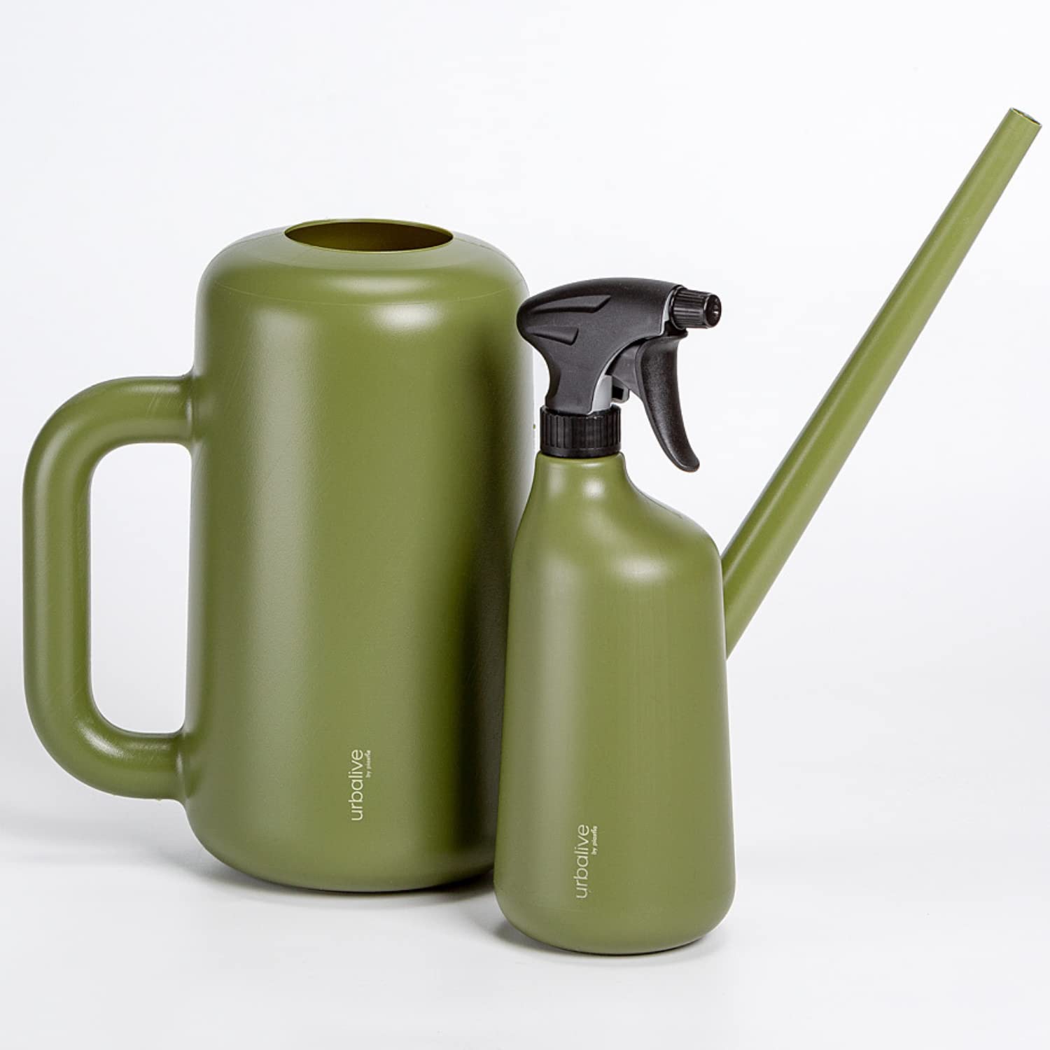 Plastia Regadera Pequeña para Plantas de Interior 1,8 L – Regadera Plantas con Pico Largo para Riego Fácil – Regaderas Jardín de Plástico, Verde