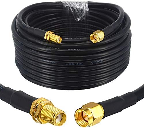 Boobrie 10M SMA Cable RG58/U SMA Male to SMA Female Coaxial Cable SMA WiFi Antenna Extension Cable SMA Male to Female Adapter Pigtail Cable 3G 4G LTE Low Loss WiFi Wireless LAN Router(NOT for TV)