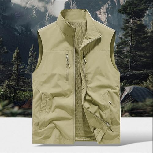 Lightweight Outdoor Vest for Men Fashion Sleeveless Jackets Fishing Travel Photographer Work Vest with Zipper Pockets2