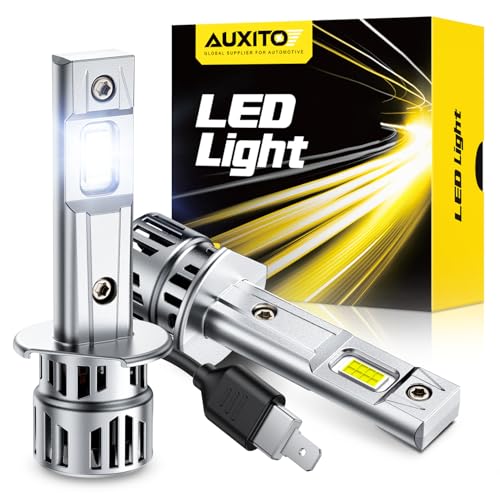 Image of AUXITO H1 Bulbs, 80000 Lumen Brightness, 6500K Ultra White, Precision 1:1 Mini Design, Simple Plug Play Installation, Stable Illumination, 99% Vehicles Supported, Pack of 2
