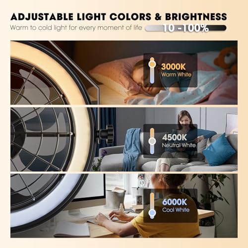Fansconce Wall Mounted Fan With Lights thumb #1