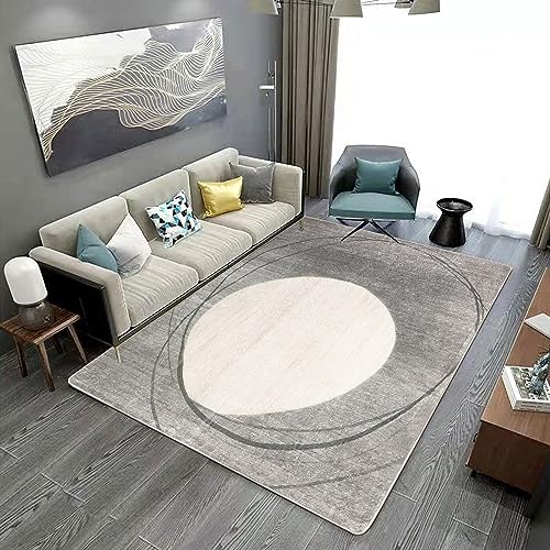 Tinyboy-hbq Kurzflor-Wohnzimmerteppich Moderne geometrische Design-Teppiche Kreismuster-Teppich,...