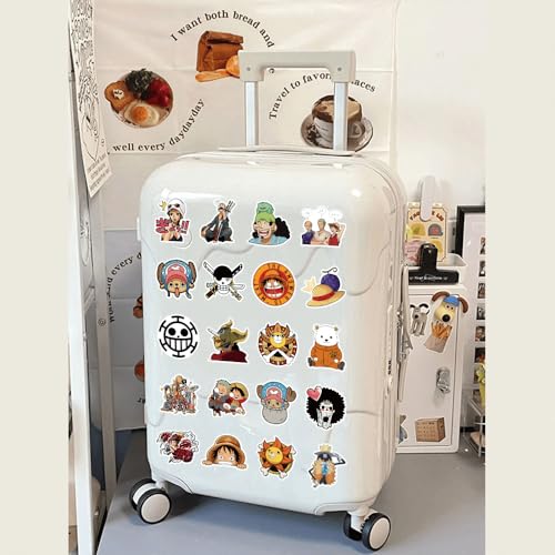 Image of 50+PCS Anime One Piece Stickers - Waterproof Vinyl Stickers for Laptop, Phone, Luggage & More | Luffy, Zoro, Straw Hat Pirates & Anime Fans