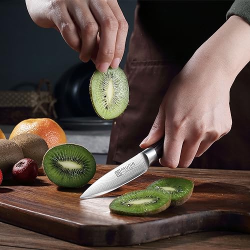 PAUDIN Paring Knife 3.5 Inch, Small Kitchen Knife, High Carbon Stainless Steel Fruit Knife, Ultra Sharp Knife for Cutting and Peeling, Ergonomic Pakkawood Handle - Image 5