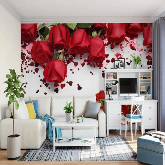 Papier peint mural moderne fleurs romantiques pour rénover son salon