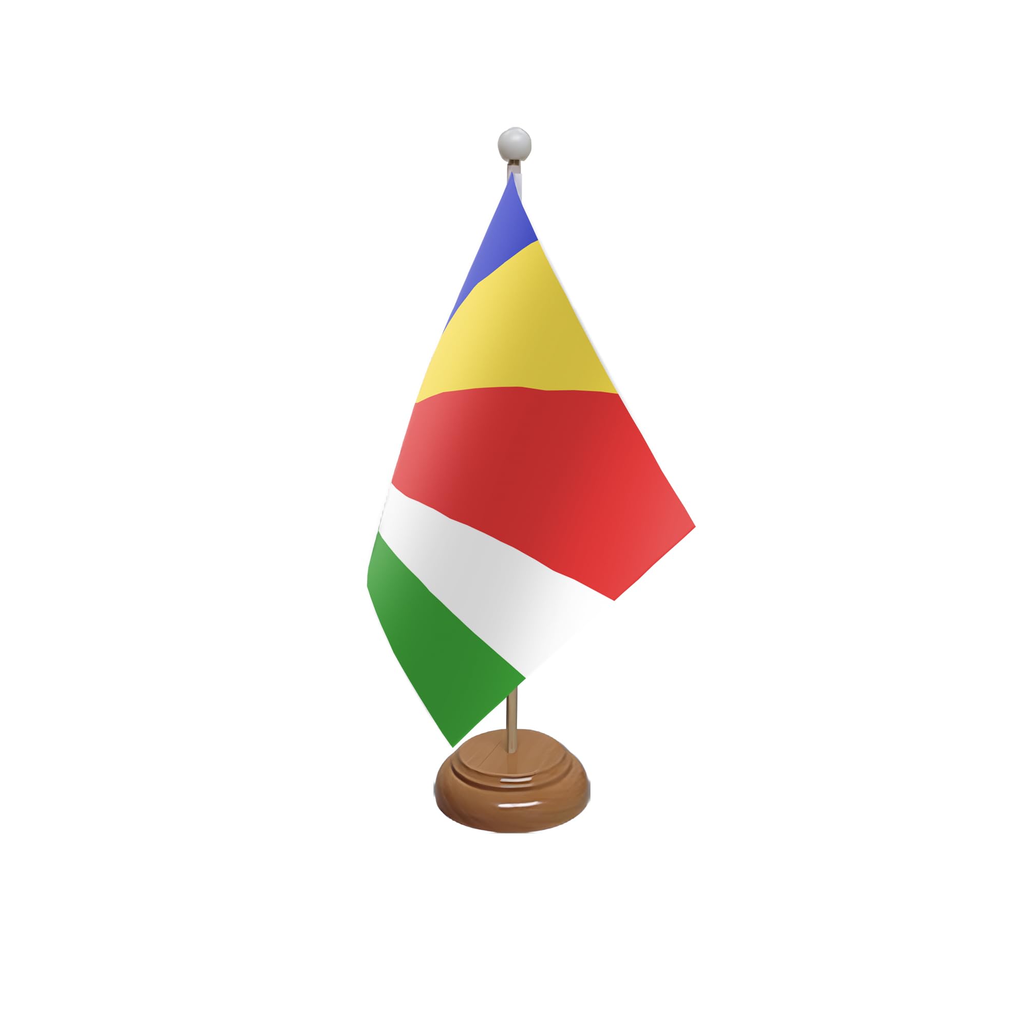 Flagtex Seychelles Wooden Table Flag With Wooden Base