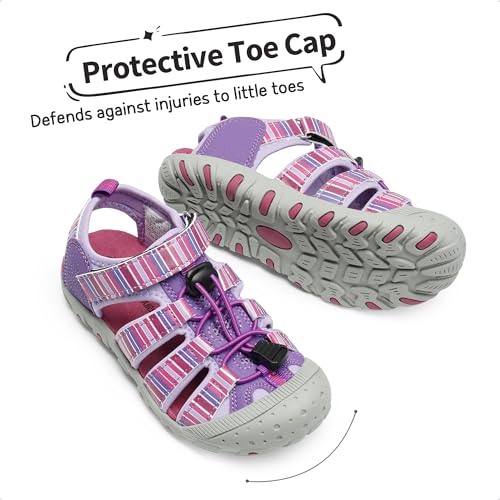 Image of DREAM PAIRS Boys Girls Closed-Toe Outdoor Summer Water Sport Sandals for Toddler /Little /Big Kid