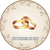 Tortenaufleger Geburtstag Tortenbild Zuckerbild Oblate Motiv: Hochzeit - Goldene Eheringe (Fondantpapier)