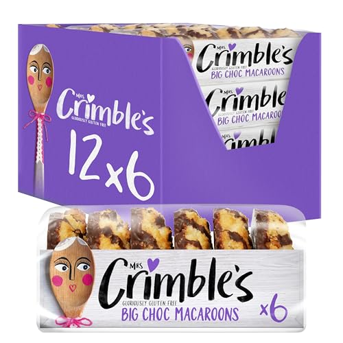 MRS. CRIMBLE'S GLORIOUSLY GLUTEN FREE - Galletas de Chocolate Sin Gluten - Pack 12 Uds x 195g – Macaroons Ideales para el Desayuno o la Merienda - Galletas Esponjosas - Ingredientes Naturales.