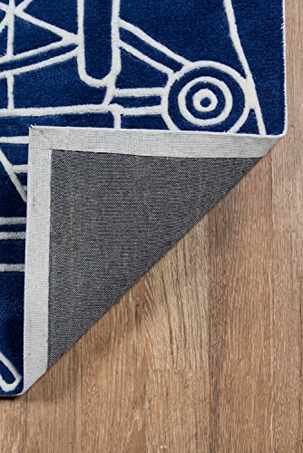 Momeni LMOTWLMT16NVY4060 Rugs Lil' Mo Hipster Collection, Kids Themed Hand Carved & Tufted Area Rug thumb #3