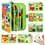 KMFYMPT Libro Montessori 1 Año, 23 en 1 Busy Board, Temática de Granja Busy Book, Libro Sensorial de Fieltro, Ideal para Viajes Familiares, Fiestas de Cumpleaños