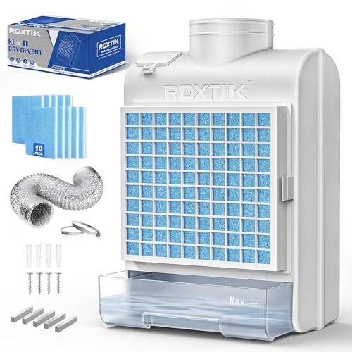 Image of 3-in-1 Indoor Dryer Vent Kit, 10 Pcs Polyester Filters for 4 Layer Purification System, Stainless Steel Screen Filter and Water Drawer For Electric Dryer