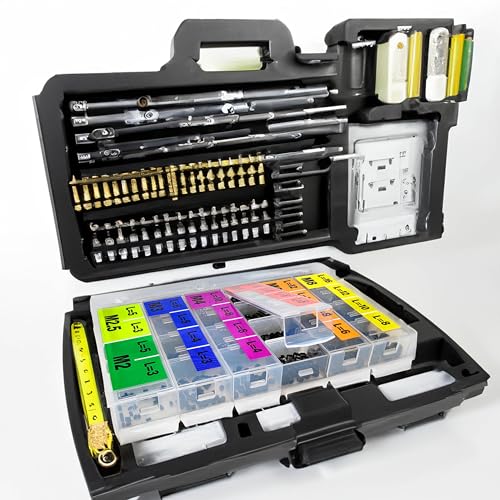 Eeeee EE971 707Pcs Internal Hex Drive Cup-Point Assorted Set Screw Assortment Kit 24 Sizes Metric M2/M2.5/3/4/5/6/8 Stainless Steel Assorted Screw Grub Screw 12.9 Class Alloy Steel Black Assortment thumb #4