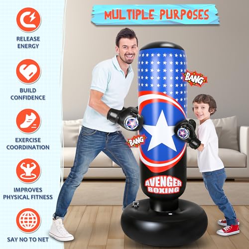 Punching Bag for Kids, All Star 66 Inch Kids Punching Bag with Gloves for Karate, Taekwondo, MMA
