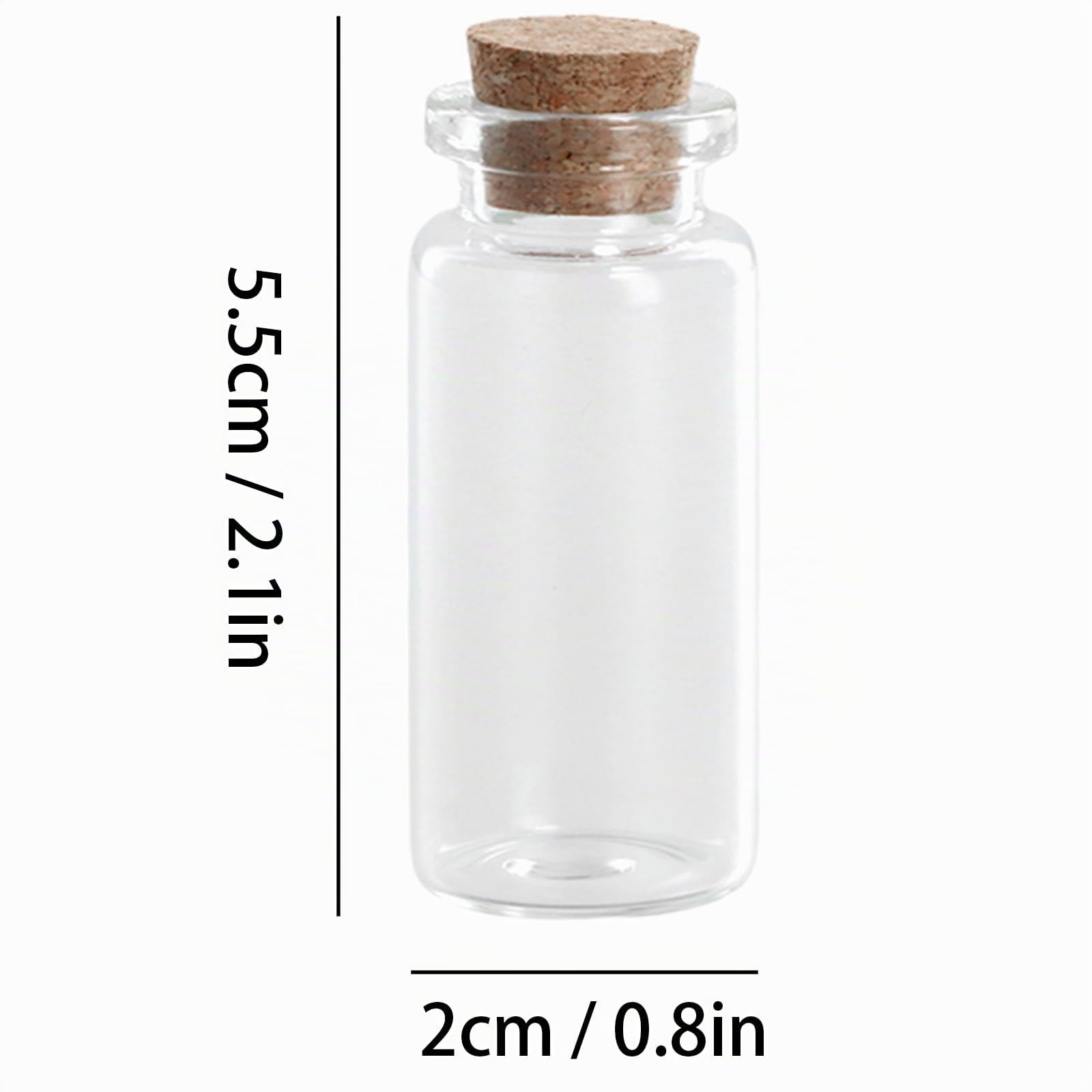 Nivofu 30 Piezas Mini Botella de Cristal con Tapon 10ml | Botellas de vidrio, frascos pequeños para mensajes, ideales para manualidades, regalos y bodas