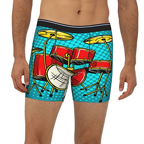 Men'S Pouch Boxer Brief Vintage Colorful Doodle Drum Sports Underwear For Men2