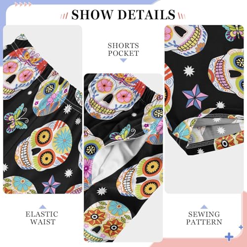 Skull Butterfly Love Boys Long Pants Soft Trousers Elastic Waist Kids Lounge Bottoms with Pockets S-XL4