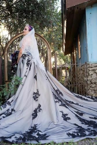 Strapless Lace Black Wedding Dresses for Bridal A Line Puffy Tulle Bridal Gowns with Train Long Elegant Bridal Dresses4