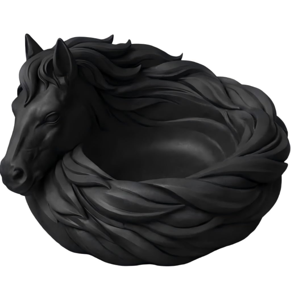 Horse Catchall Bowl for Keys, Jewelry & Coins, 7-Inch Decorative Horse Bowl, Equestrian Home Decor, Entryway Organizer, Horse Lover Gift for Women & Horse Enthusiasts (Black)