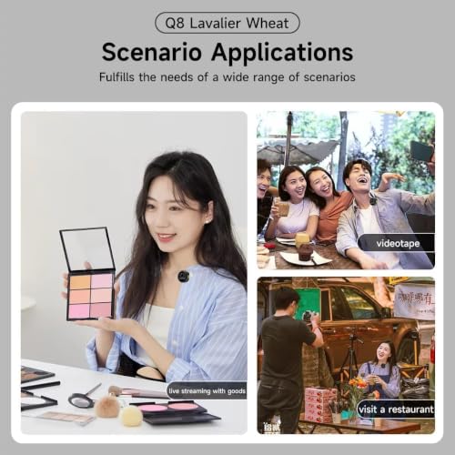 Image of DDLC Q-8 Dual Wireless Microphone for Camera Laptop & Smartphones | 2.4G Mini Collar Mic with Noise Cancellation & Magnetic Clip | Wireless Mic for YouTube Vlogging Recording & Interviews (EQ08)