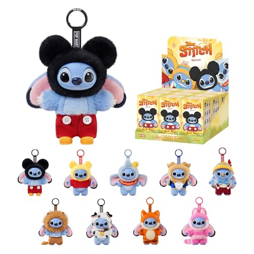 POP MART Stitch Adventure Series Blind Box Keychain Vinyl Plush Bag Charm Collectible Holiday Birthday for Kids Adults Whole Set