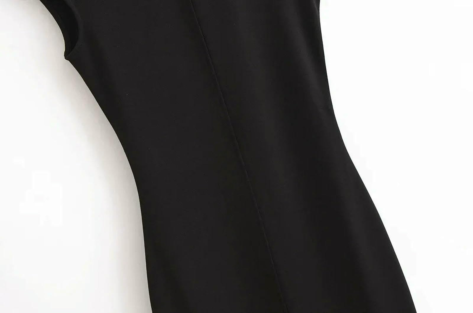 Vestito Donna Elegante Abiti Corti Arricciati Eleganti Abiti da Bodycon Senza Maniche da Donna Mini Abiti Casual-Come Mostrato A-1-l