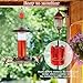 ORIENTOOLS Ant Moat for Hummingbird Feeders, Made of Durable Plastic, Suitable for All Hummingbird Feeders Hummingbird and Oriole Feeder Hanging Ant Guard Red Color, S Hooks with Brushes, Set of 2