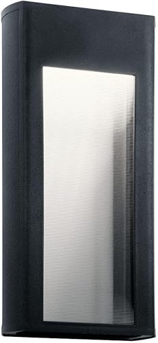Kichler 49362BKTLED Ryo - Aplique de pared para exteriores, 1 luz LED de 9 vatios, negro texturizado