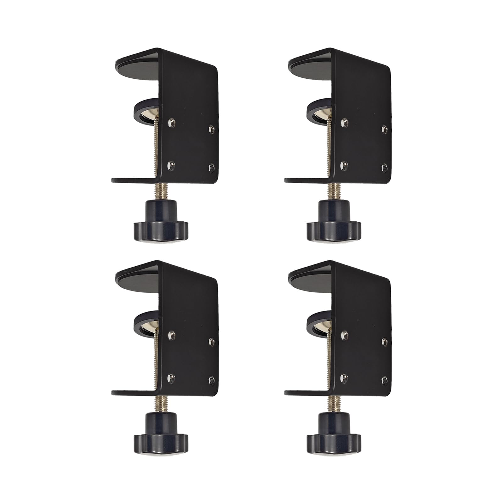 Jhanw Small C Clamps 2 Inch with 4 Small Holes in the Back, 4-Pack Adjustable Desk C-Clamp for Range 0.39"~2"