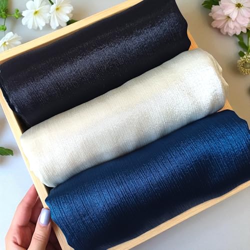 Image of Premium Muna Satin Hijab | Pack of 3 | 200 cm x 70 cm | Elegant Choice for All Occasions - Parties, Weddings & Festivals |