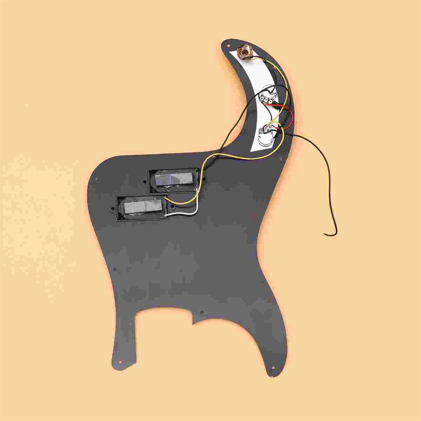 KESHUO 3 Ply Bass Prewired Loaded Pickguard Pickup for Precision Bass Guitar Musical Instrument (Black) Loaded Pickguard Pre-Wired