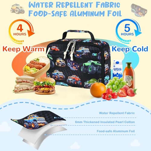 Image of CAMTOP Lunch Box Kids Boys Insulated Lunch Cooler Bag Reusable Lunch Tote Kit for School Travel