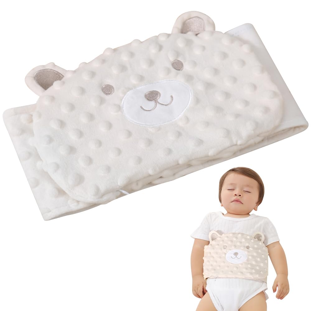 Cinturón anticólico para bebé, Cojín de huesos de cereza, Cinturón anticólico para dolores abdominales y flatulencias, Microondas o Horno, Hipoalergénico y Lavable, Cojín de grano 100% algodón