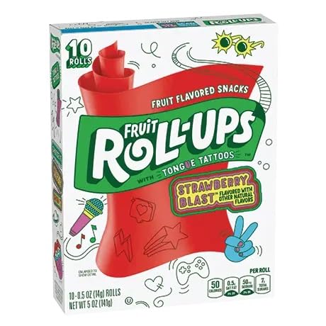 Fruit Roll Ups Strawberry Tongue Tattoos Unwrap Delicious Fun With These Delicious Fruit Flavored Snacks With Wacky Fun 10 Rolls 141g (B0DCKS9L47) Amazon Price History, Amazon Price Tracker