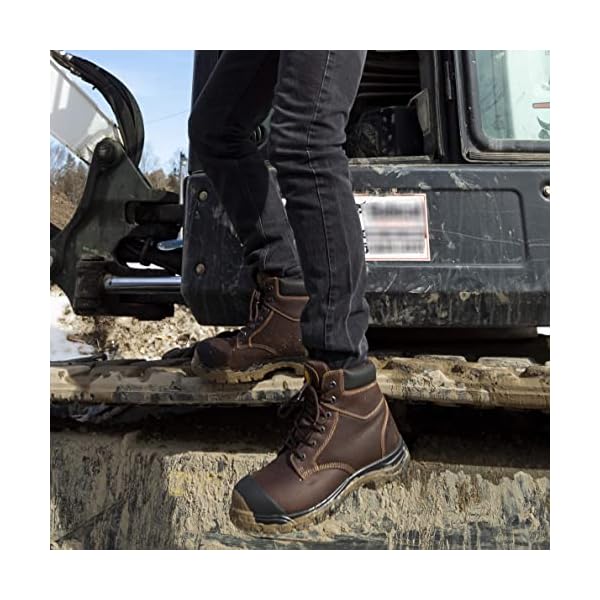 Tiger Safety Men's CSA Approved Steel Toe Work Boots, 6" Comfortable Safety Shoes 3055, Leather, Brown, Size 10.5 X-Wide - Image 7