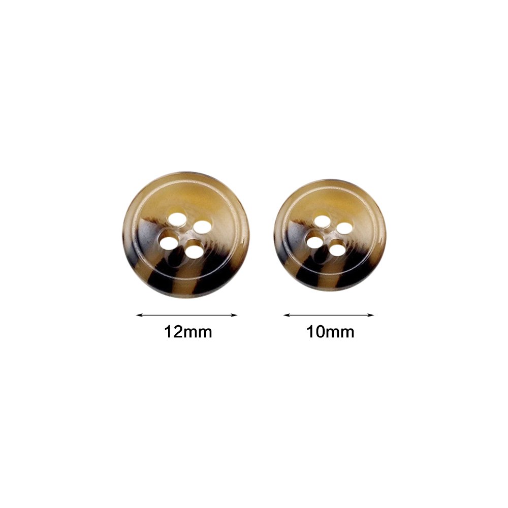 12 Bottoni In Resina Per Cappotto Uomo, 4 Fori, Colore Caffè, 25 Mm, Per Cucito E Fai Da Te - 4