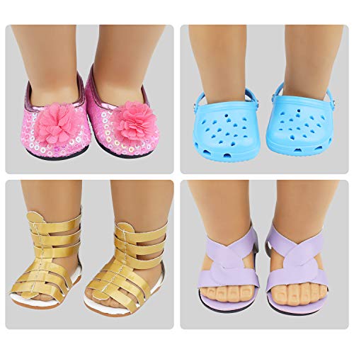 ZITA ELEMENT 8 Pairs of 18 Doll Shoes Boots Sandals and 1 Doll Backpack Bags for American 18 Inch Girl Doll Shoes and Other 18 Inch Doll Shoes and Accessories - Thumbnail 2