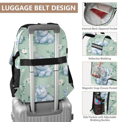 Mochilas de viaje verde rinoceronte para proteger portátiles 4