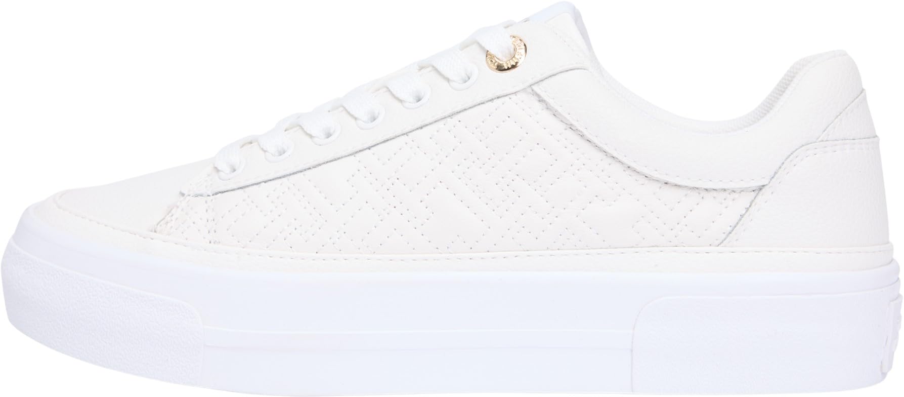 Tommy Hilfiger Scarpe da Ginnastica da Donna TH Platform Trapuntate FW0FW09265 Low Top, Bianco (Ecru), 37, Bianco Ecru, 37 EU