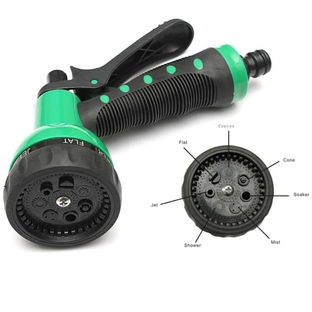 Manguera de jardín en Espiral, Manguera for Agua de jardín con Retroceso de Resorte, Conector de 3/4 "con pulverizador de 7 Funciones, Apto for baño de Mascotas y Lavado de Coches(100ft)