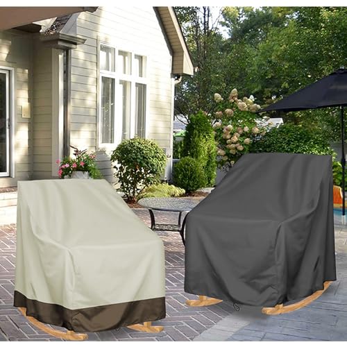 Funda para mecedora impermeable 420D negra que protege tus muebles de patio contra el clima 6